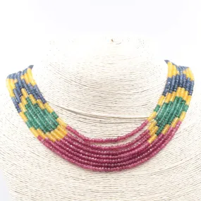 Natural Multi-color Quartz gemstone Necklace 16-22 Inches Adjustable Jewelry Quartz stone Necklace Multi-color Quartz Necklace SKU: 6142597