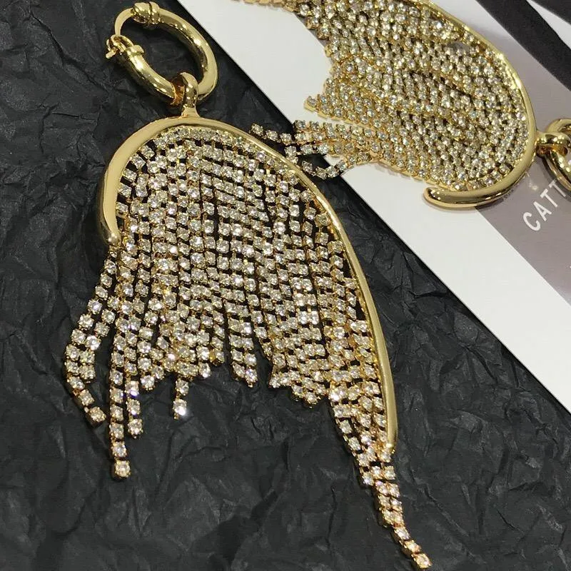 Natural Pearl Zircon Tassel Earrings