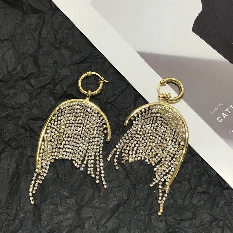 Natural Pearl Zircon Tassel Earrings