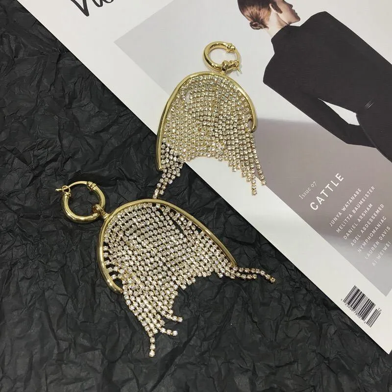 Natural Pearl Zircon Tassel Earrings