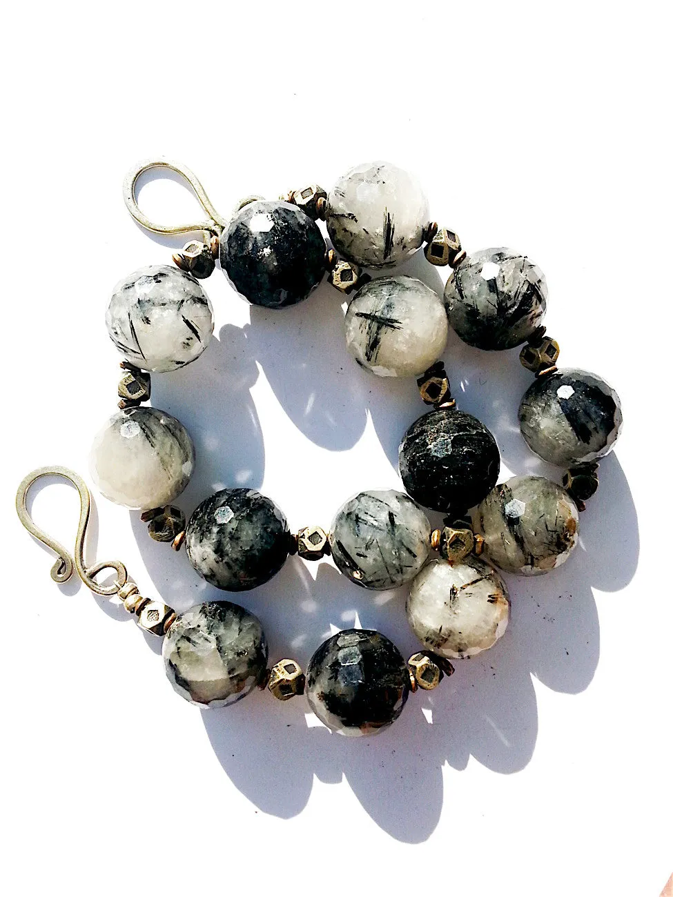 Necklace Faceted Tourmaline Quartz And Sterling Silver
