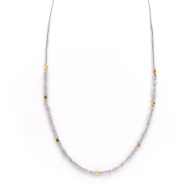 NEW! Clear Quartz and Seed with Gold Vermeil Beaded Necklace by Debbie Fisher