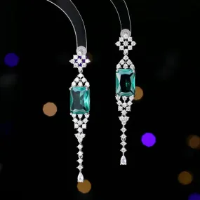 New Fashion Cubic Zirconia Sparkling Long Tassel Earrings, Wedding Bride Jewelry LYI189