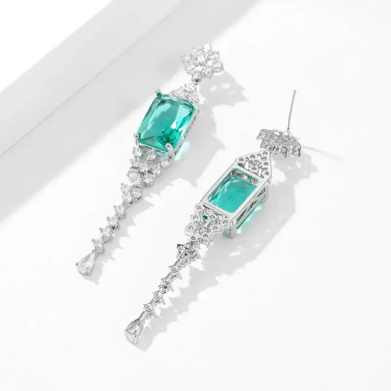 New Fashion Cubic Zirconia Sparkling Long Tassel Earrings, Wedding Bride Jewelry LYI189