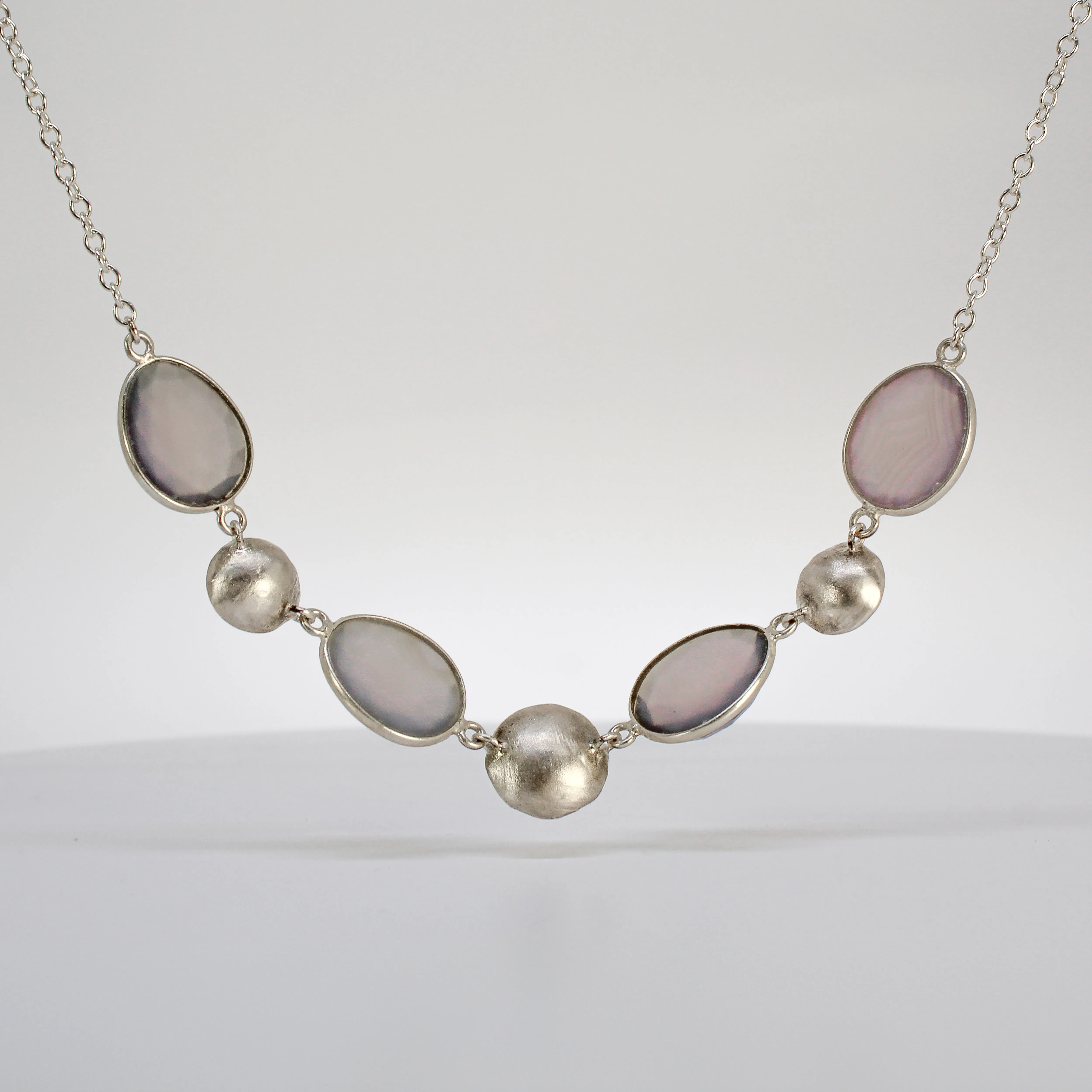 NEW! Stepping Stone Necklace with Lavender Blue Quartz in Sterling Silver by Sarah Richardson