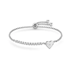 Nomination Milleluci Bracelet, Heart, Cubic Zirconia, Stainless Steel