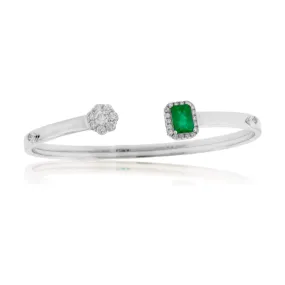Open Center Diamond & Emerald Bracelet