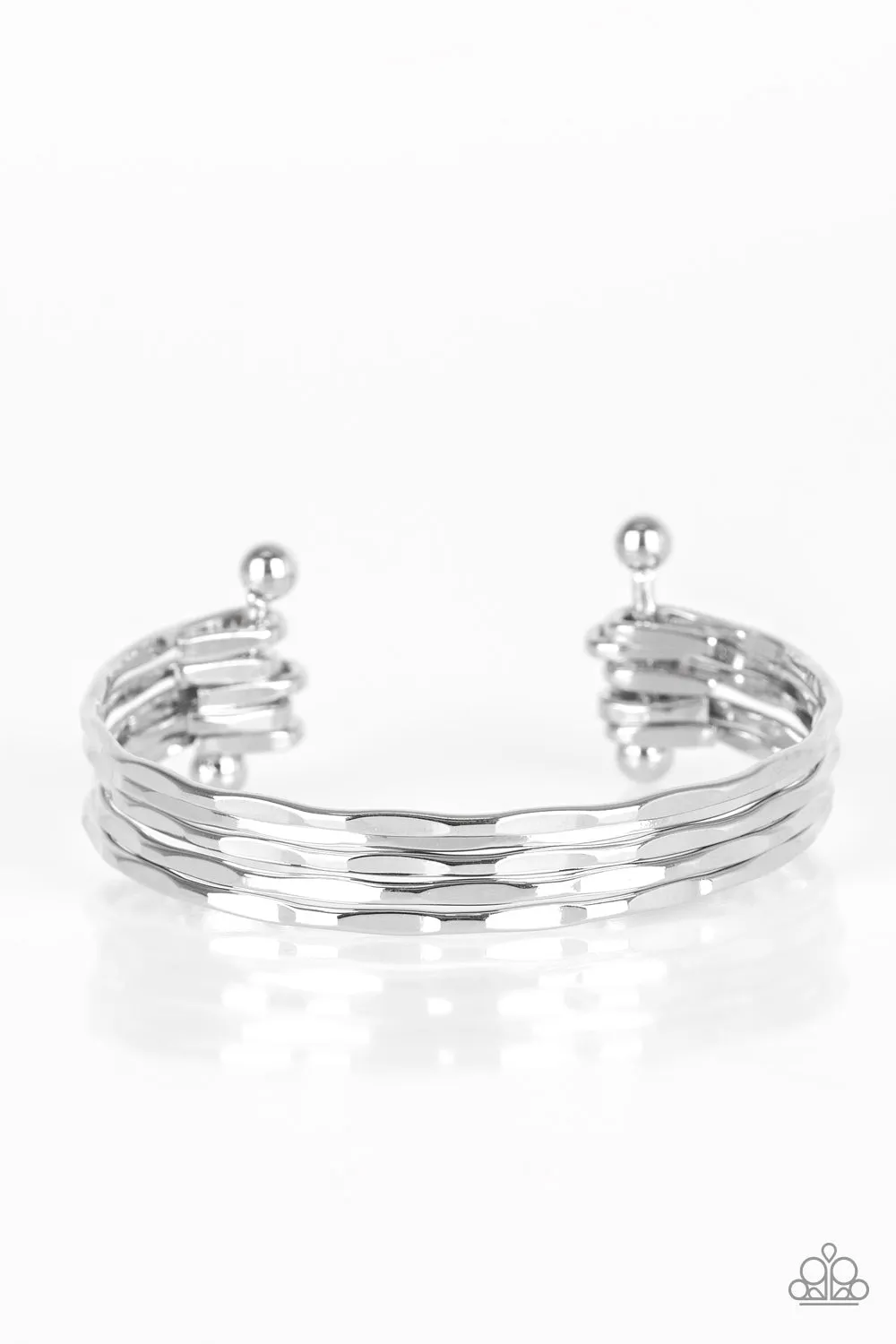 Paparazzi Accessories  - Street Refinement #B28 Drawer 5/1 - Silver Bracelet