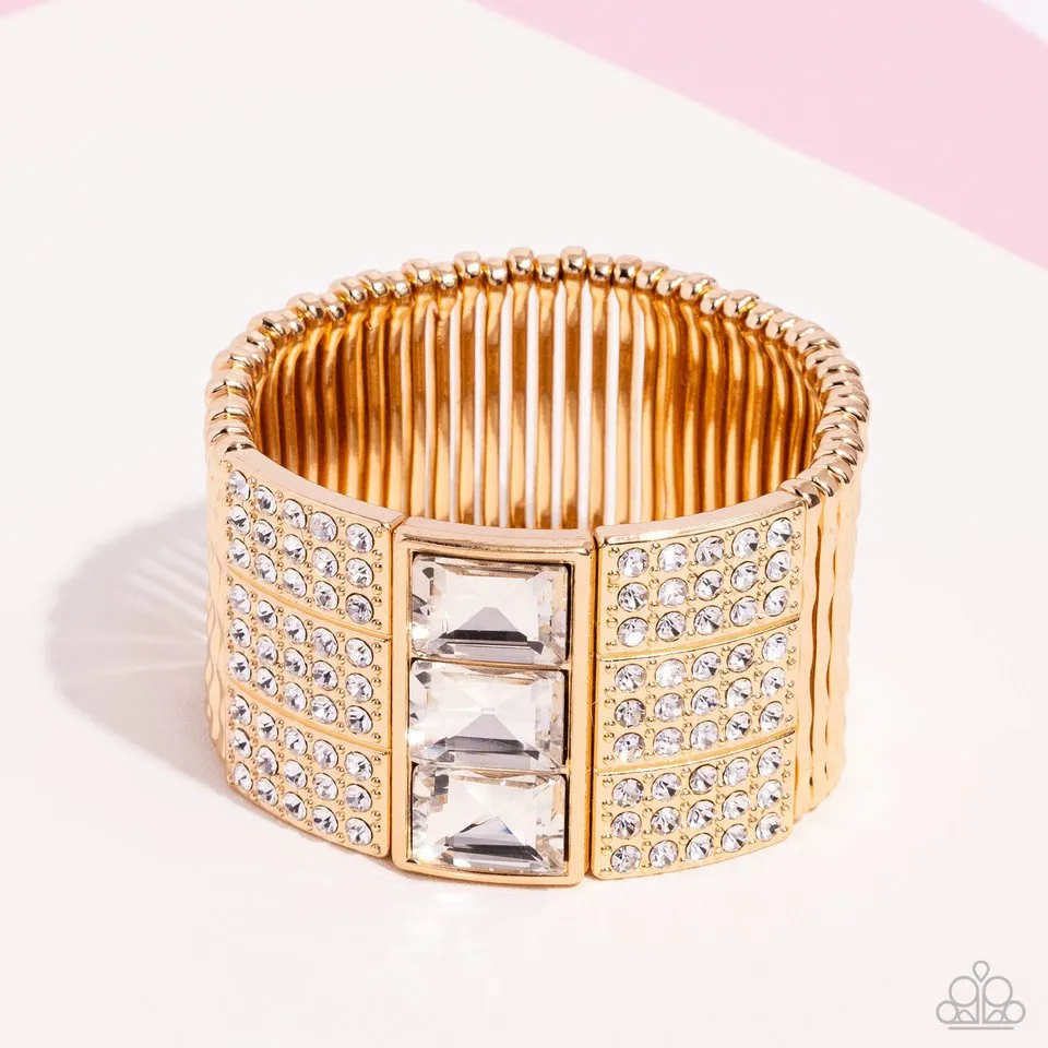 Paparazzi Bracelet ~ Dramatic Diva - Gold