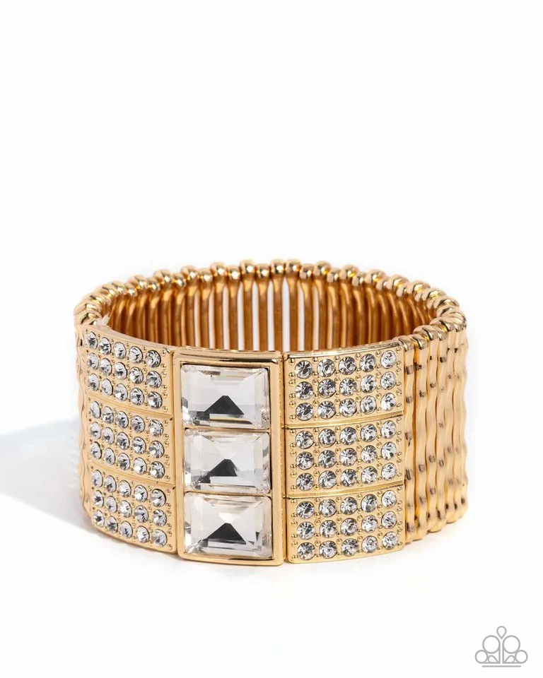 Paparazzi Bracelet ~ Dramatic Diva - Gold