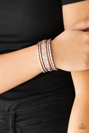 Paparazzi Bracelet ~ Rebel In Rhinestones - Orange