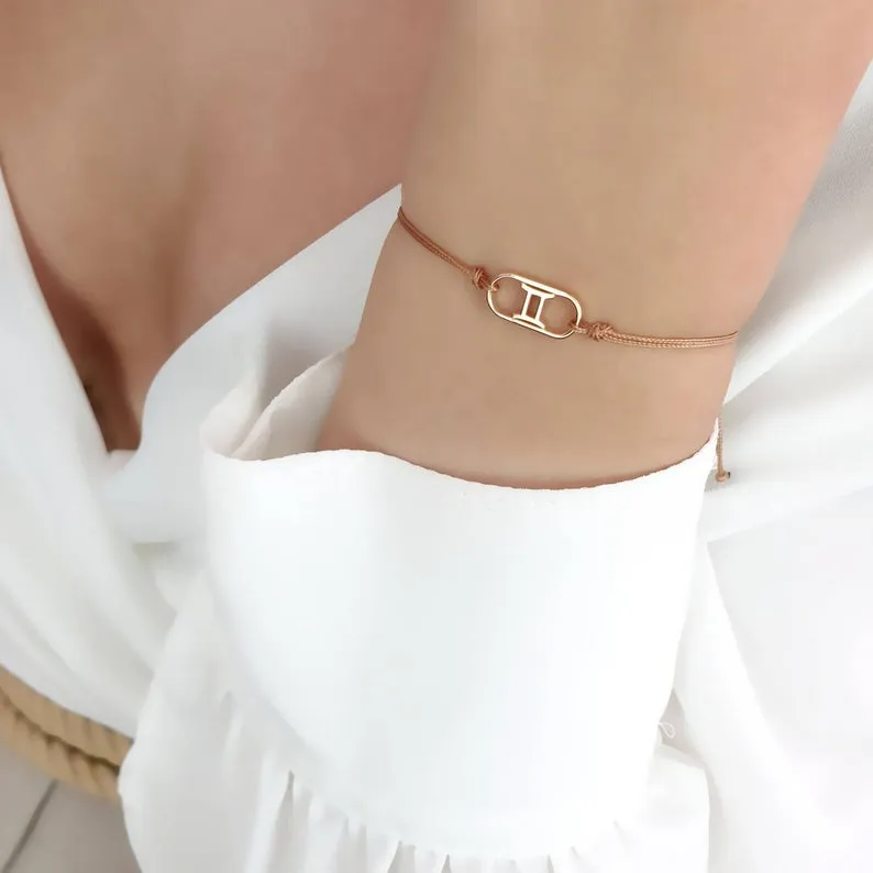 Personalized Gold Bracelet With Cord