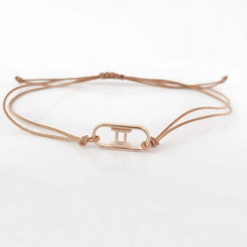 Personalized Gold Bracelet With Cord
