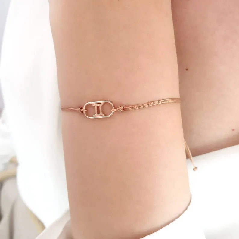 Personalized Gold Bracelet With Cord