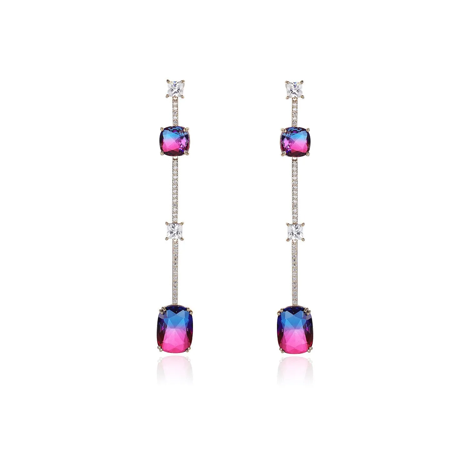 Popular S925 Silver Needle Cubic Zircon CZ Crystals Earrings Birthday Party Wedding Gift Fine New Jewelry CE11017