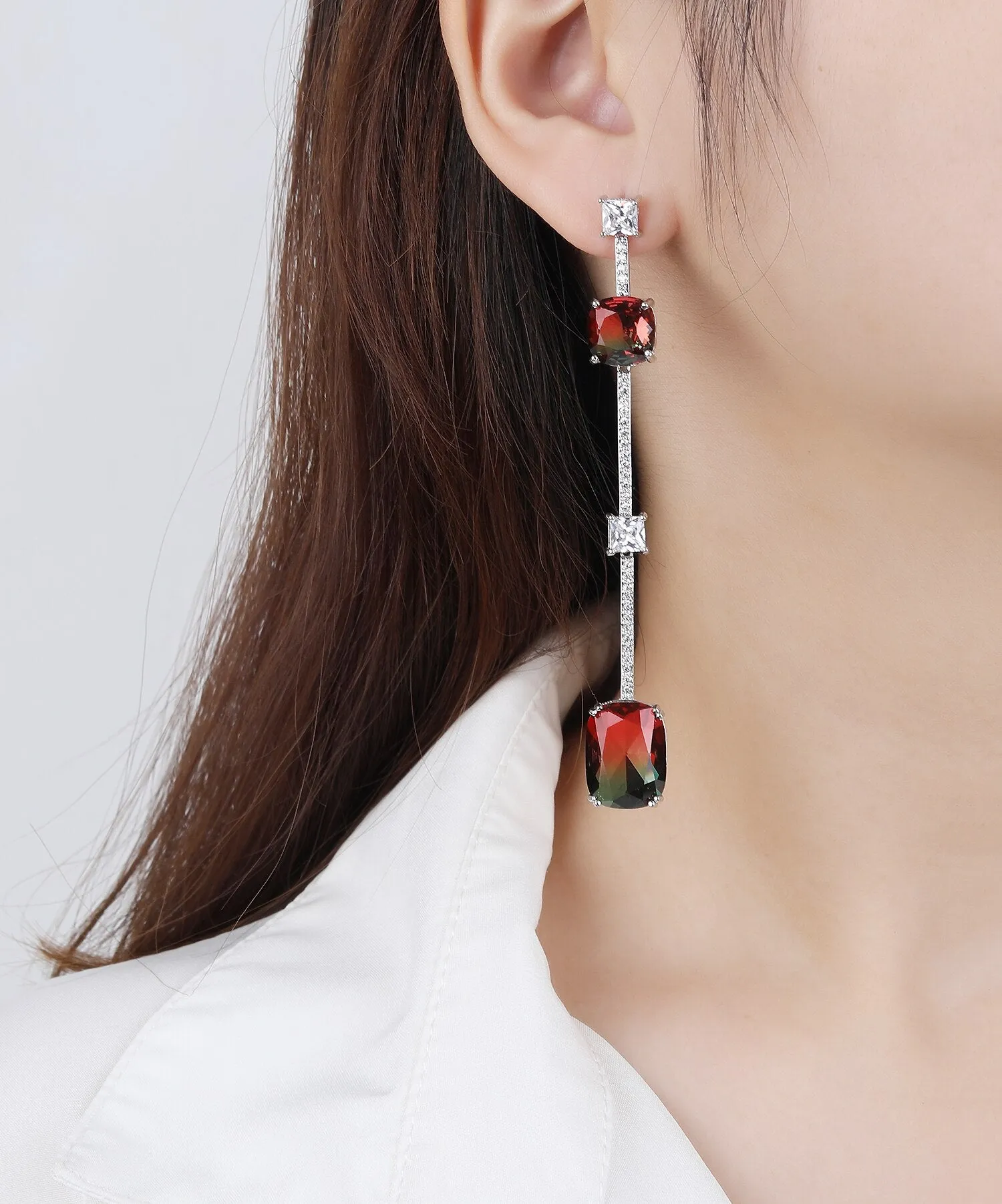 Popular S925 Silver Needle Cubic Zircon CZ Crystals Earrings Birthday Party Wedding Gift Fine New Jewelry CE11017