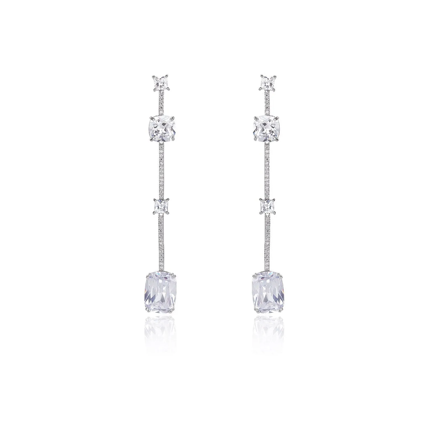 Popular S925 Silver Needle Cubic Zircon CZ Crystals Earrings Birthday Party Wedding Gift Fine New Jewelry CE11017