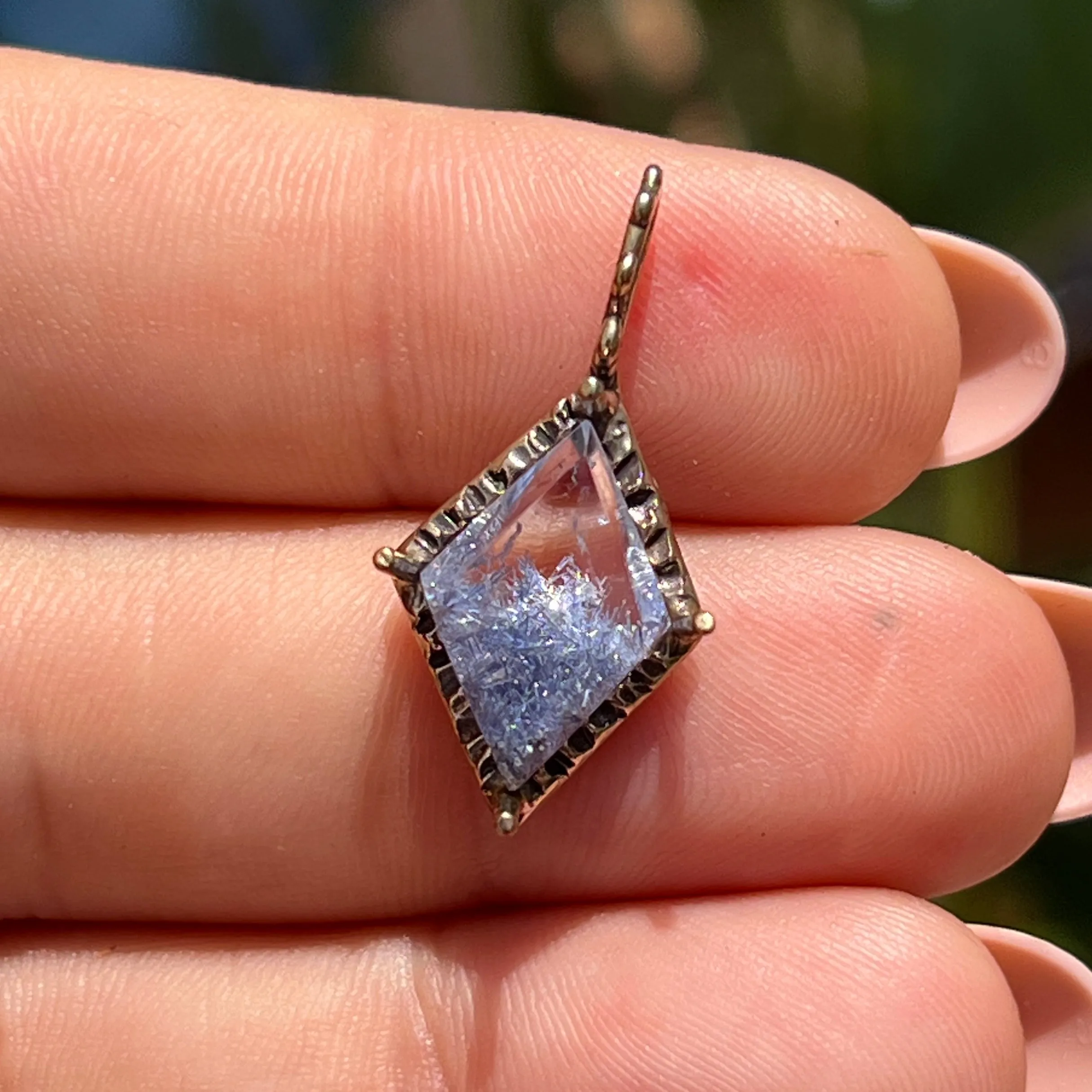 PRE-ORDER FOR JENNIFER- Dumortierite Quartz Bronze Pendant
