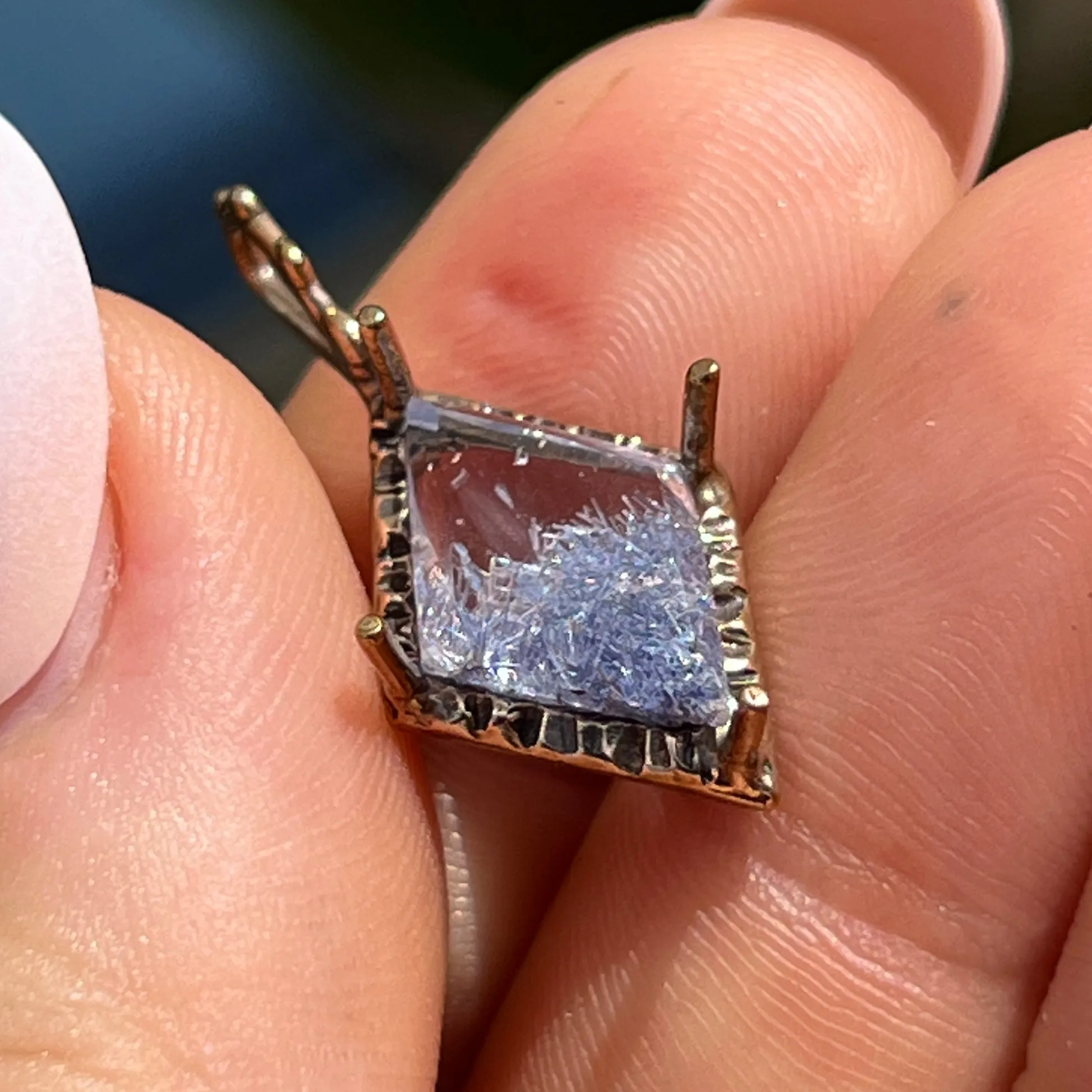PRE-ORDER FOR JENNIFER- Dumortierite Quartz Bronze Pendant