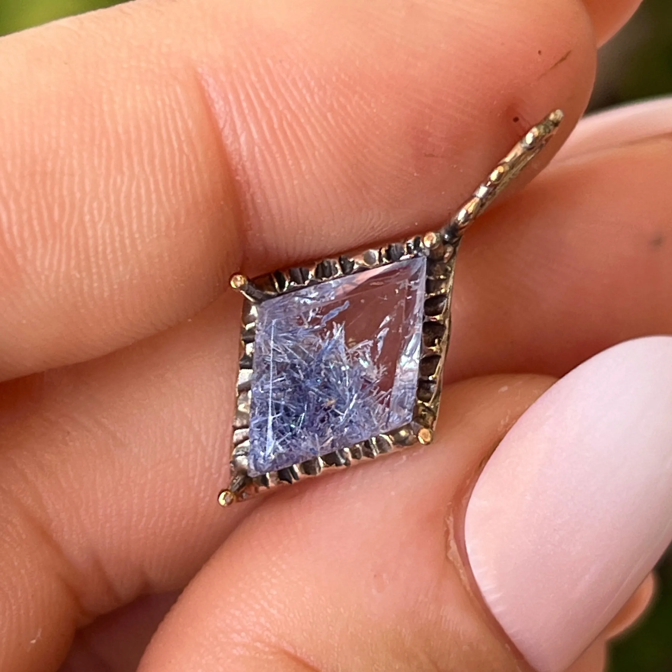 PRE-ORDER FOR JENNIFER- Dumortierite Quartz Bronze Pendant