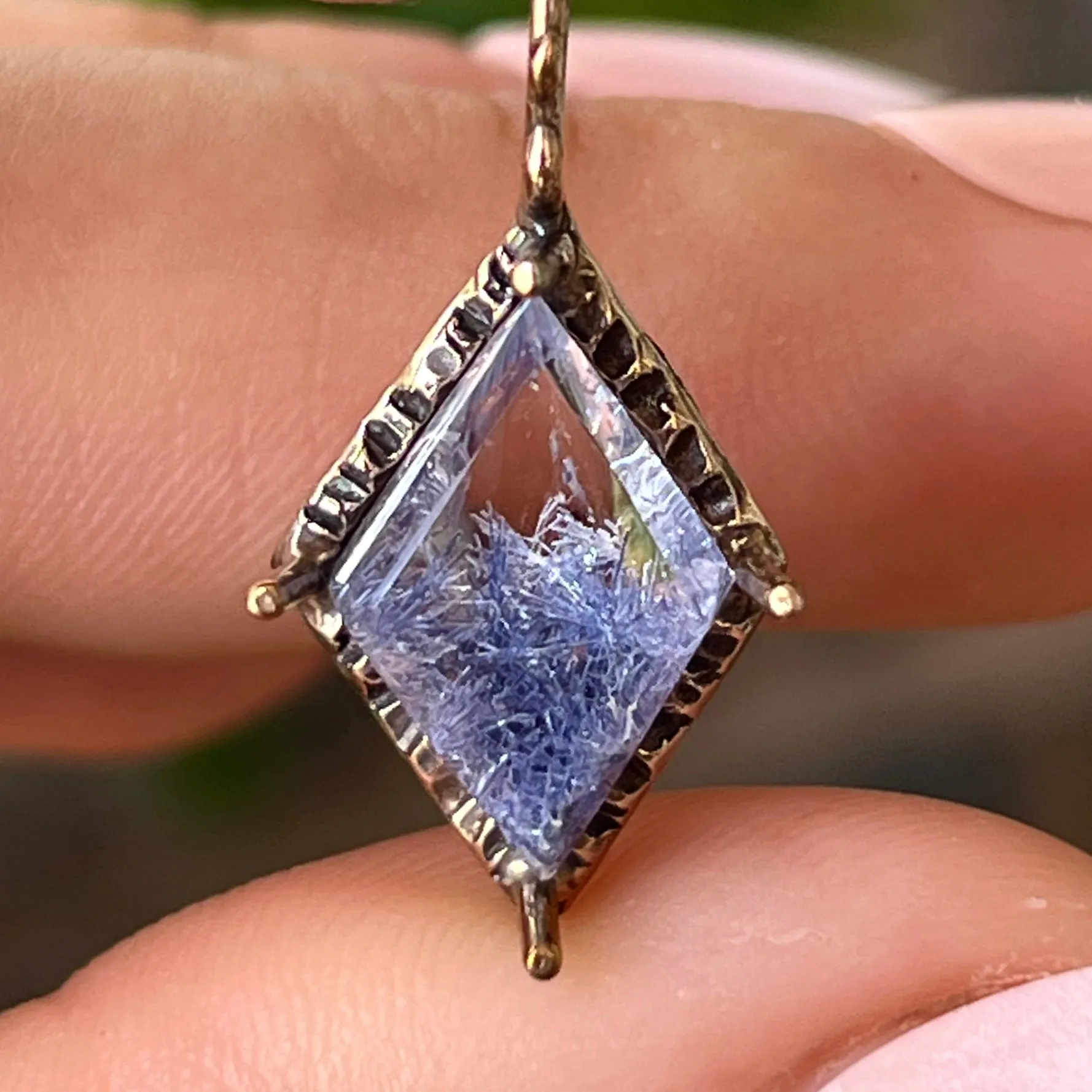 PRE-ORDER FOR JENNIFER- Dumortierite Quartz Bronze Pendant