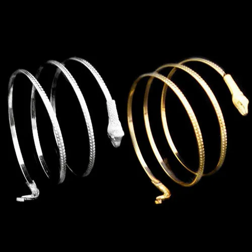 Punk Fashion Coiled Snake Spiral Upper Arm Cuff Armlet Armband Bangle Bracelet
