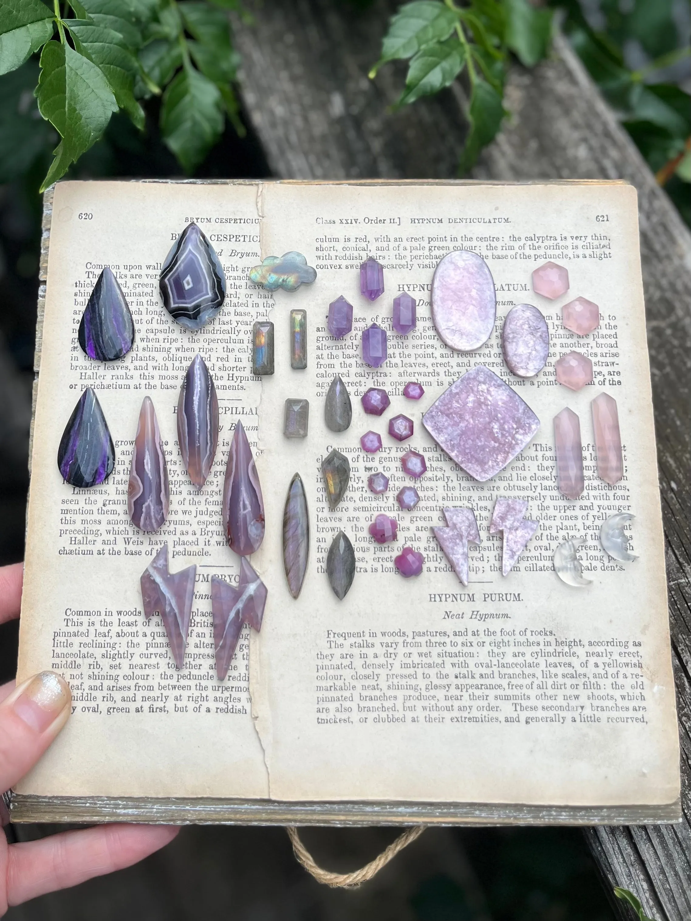Purple Agate Lightning Bolt Necklace