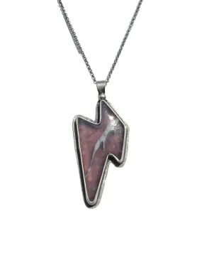 Purple Agate Lightning Bolt Necklace