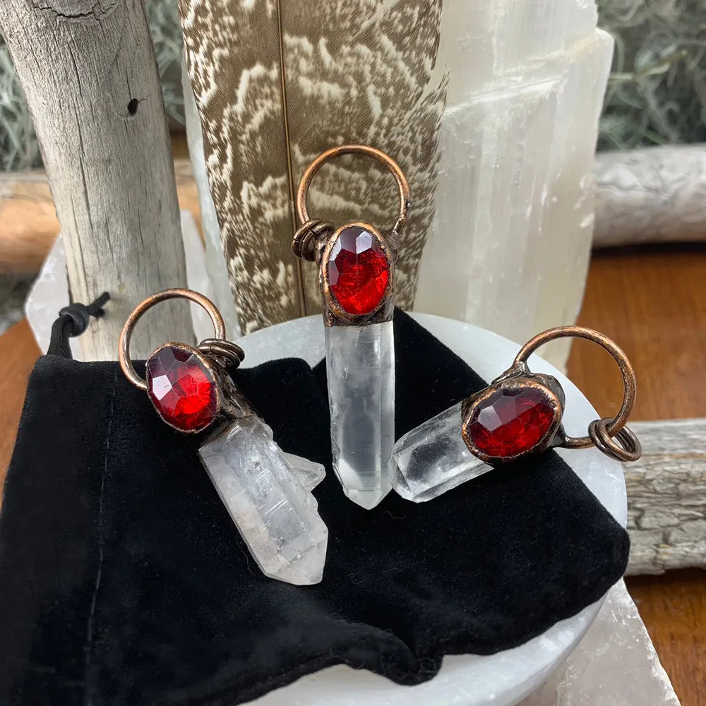 Quartz   Corundum Soldered Pendant