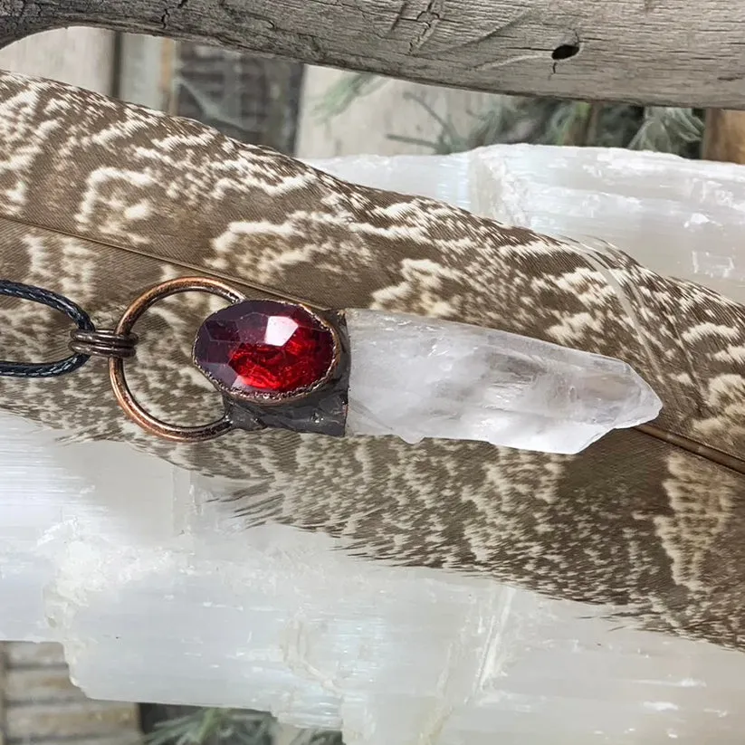 Quartz   Corundum Soldered Pendant