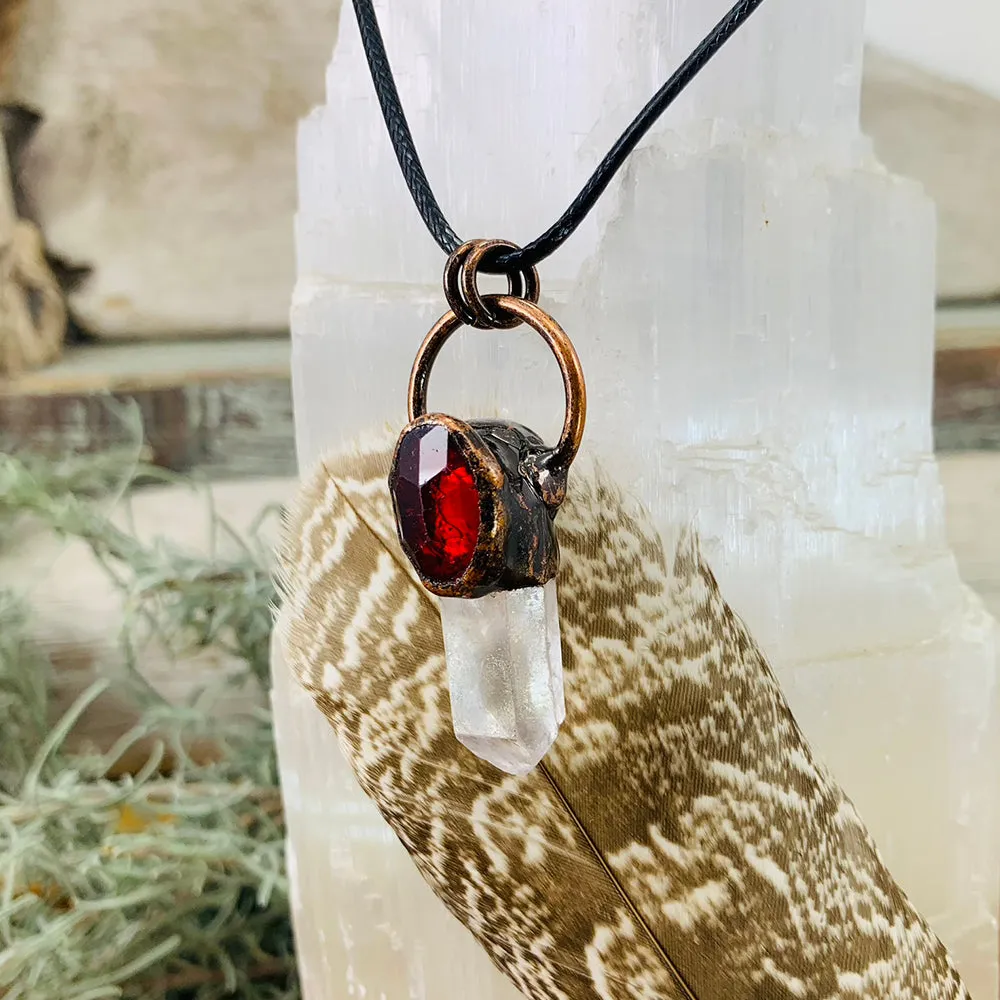 Quartz   Corundum Soldered Pendant