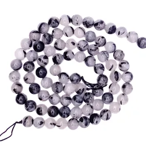 Quartz Rutilated 10mm Smooth Rounds Bead Strand