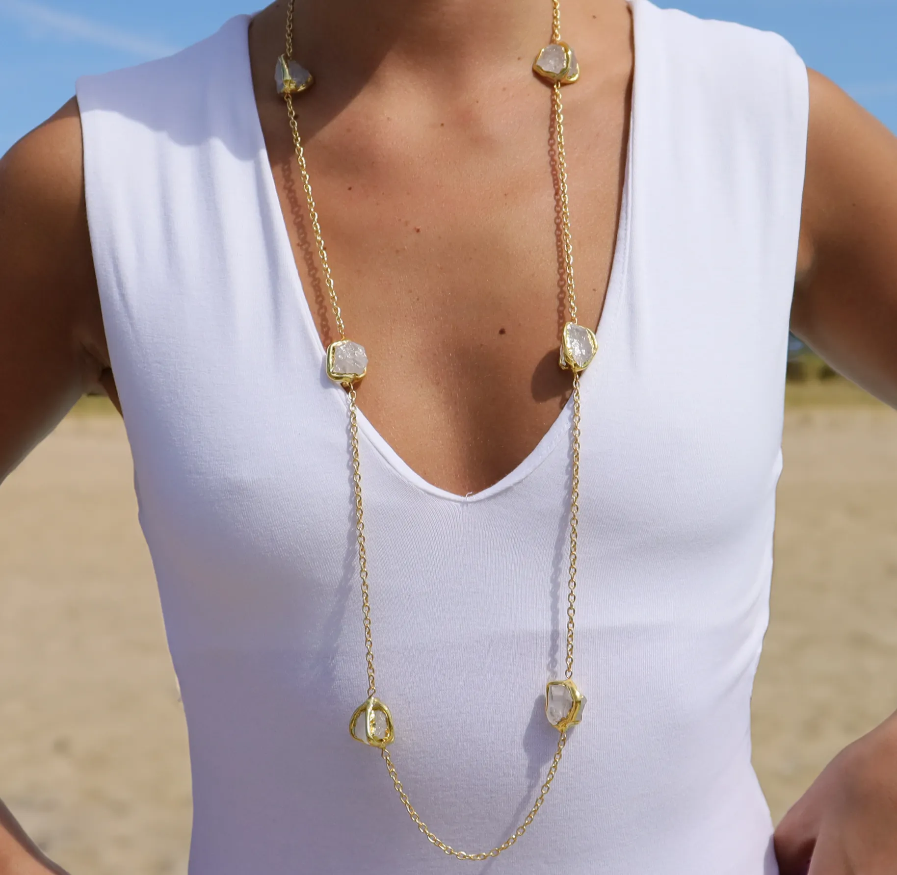 Quartz Station Necklace