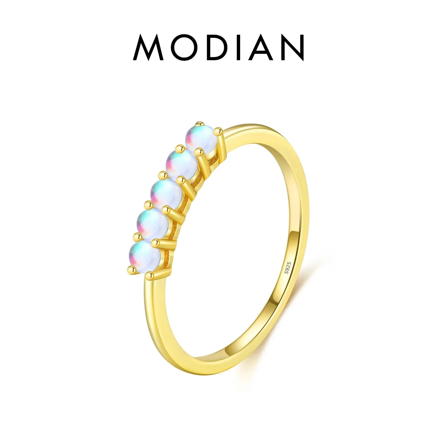Rainbow Stackable Gold Ring