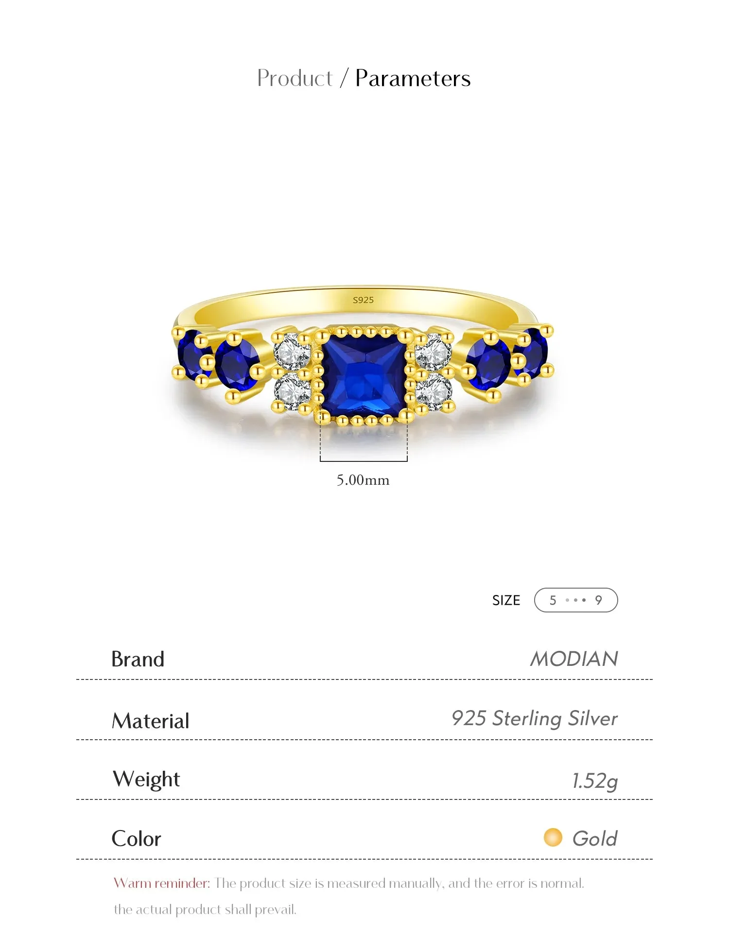 Rainbow Stackable Gold Ring