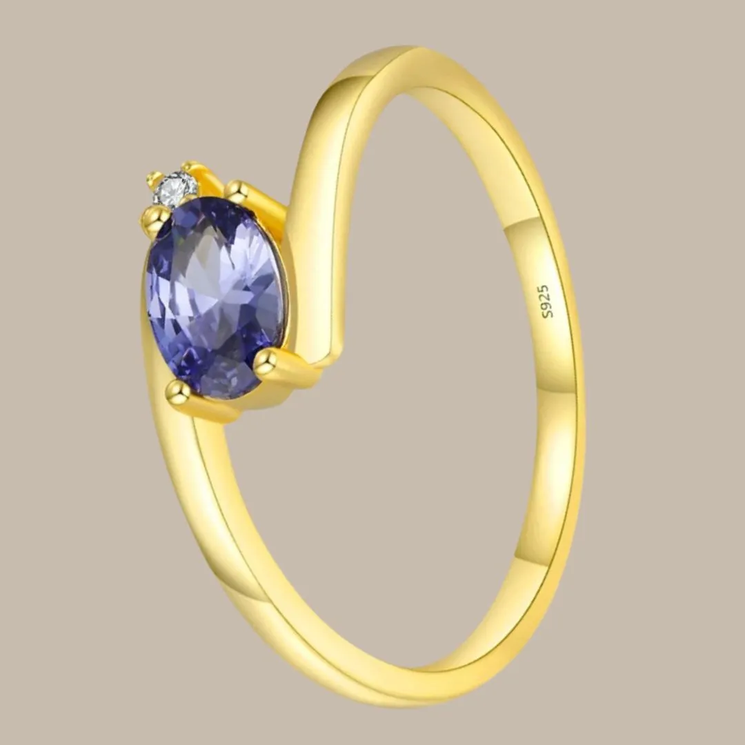 Rainbow Stackable Gold Ring