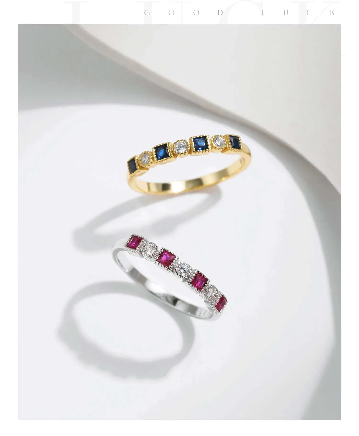Rainbow Stackable Gold Ring
