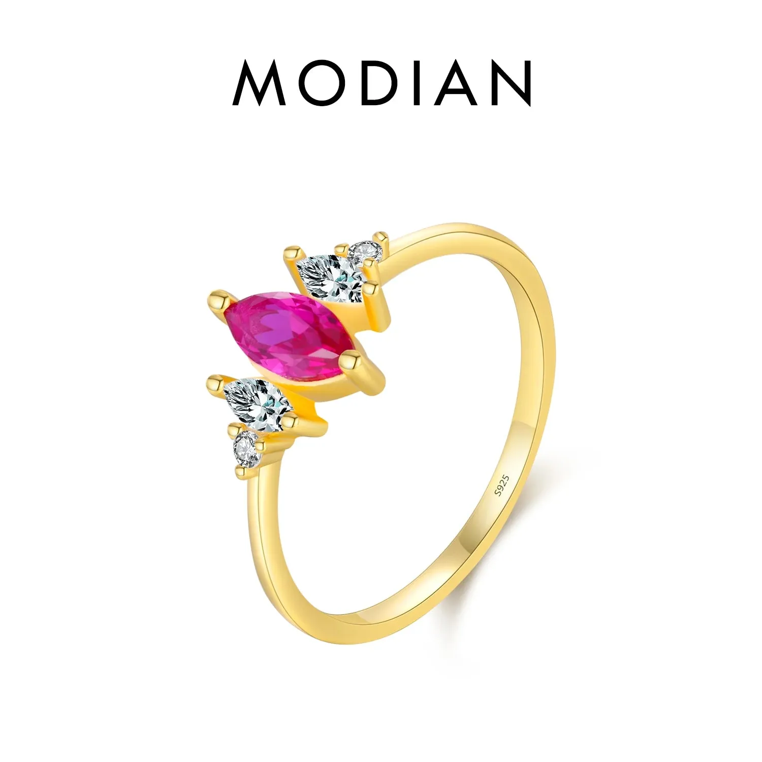 Rainbow Stackable Gold Ring