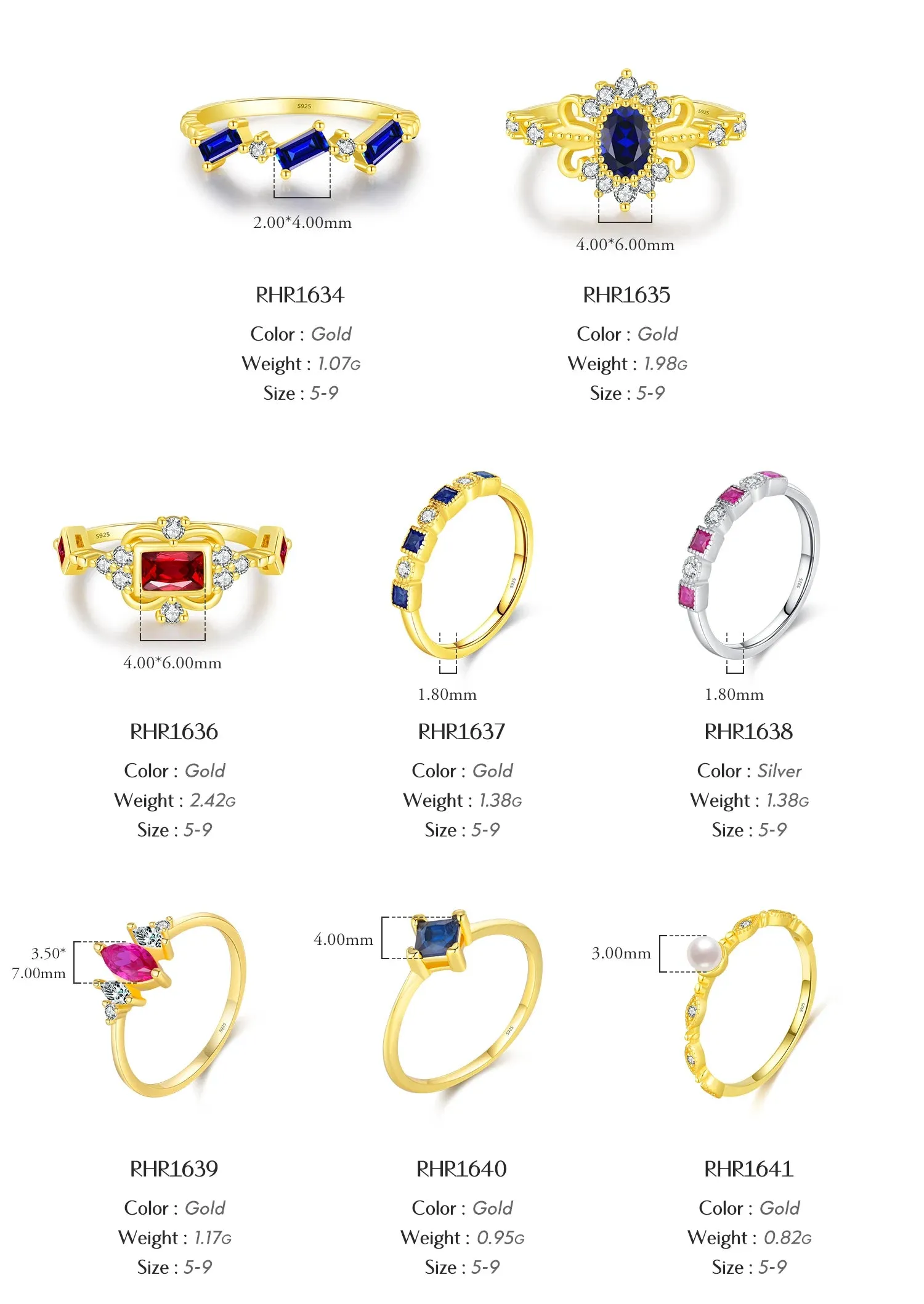 Rainbow Stackable Gold Ring