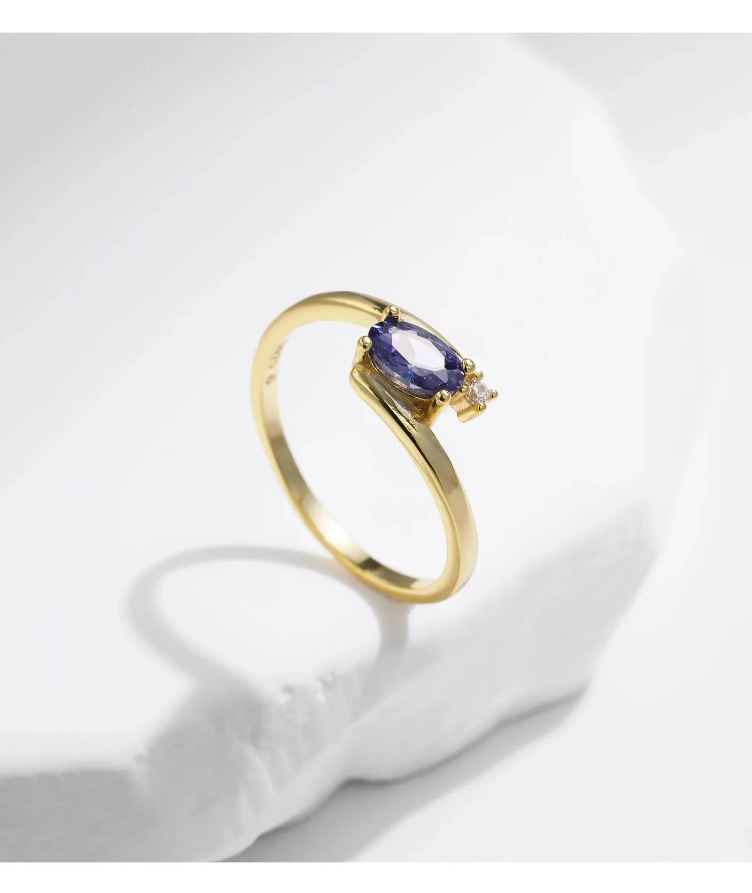 Rainbow Stackable Gold Ring