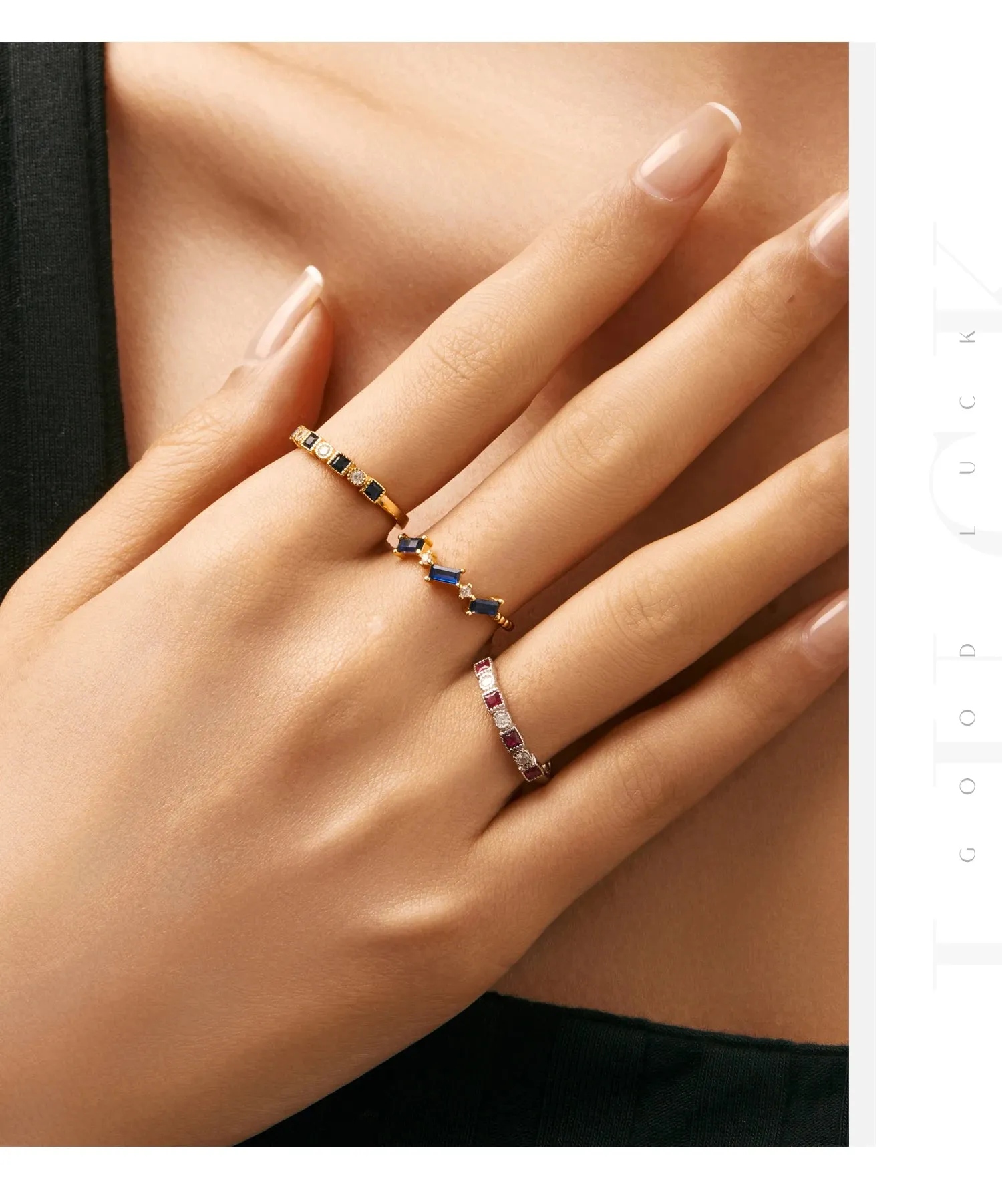 Rainbow Stackable Gold Ring