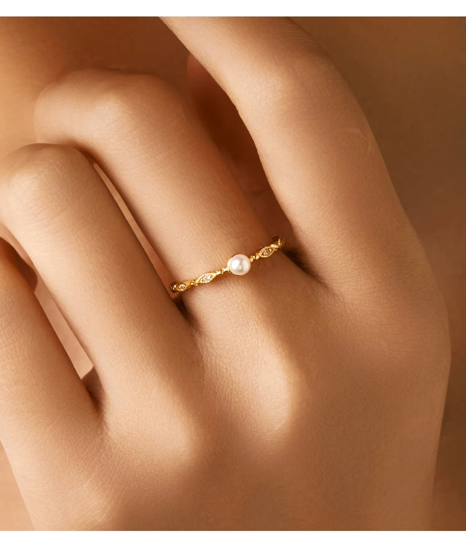 Rainbow Stackable Gold Ring