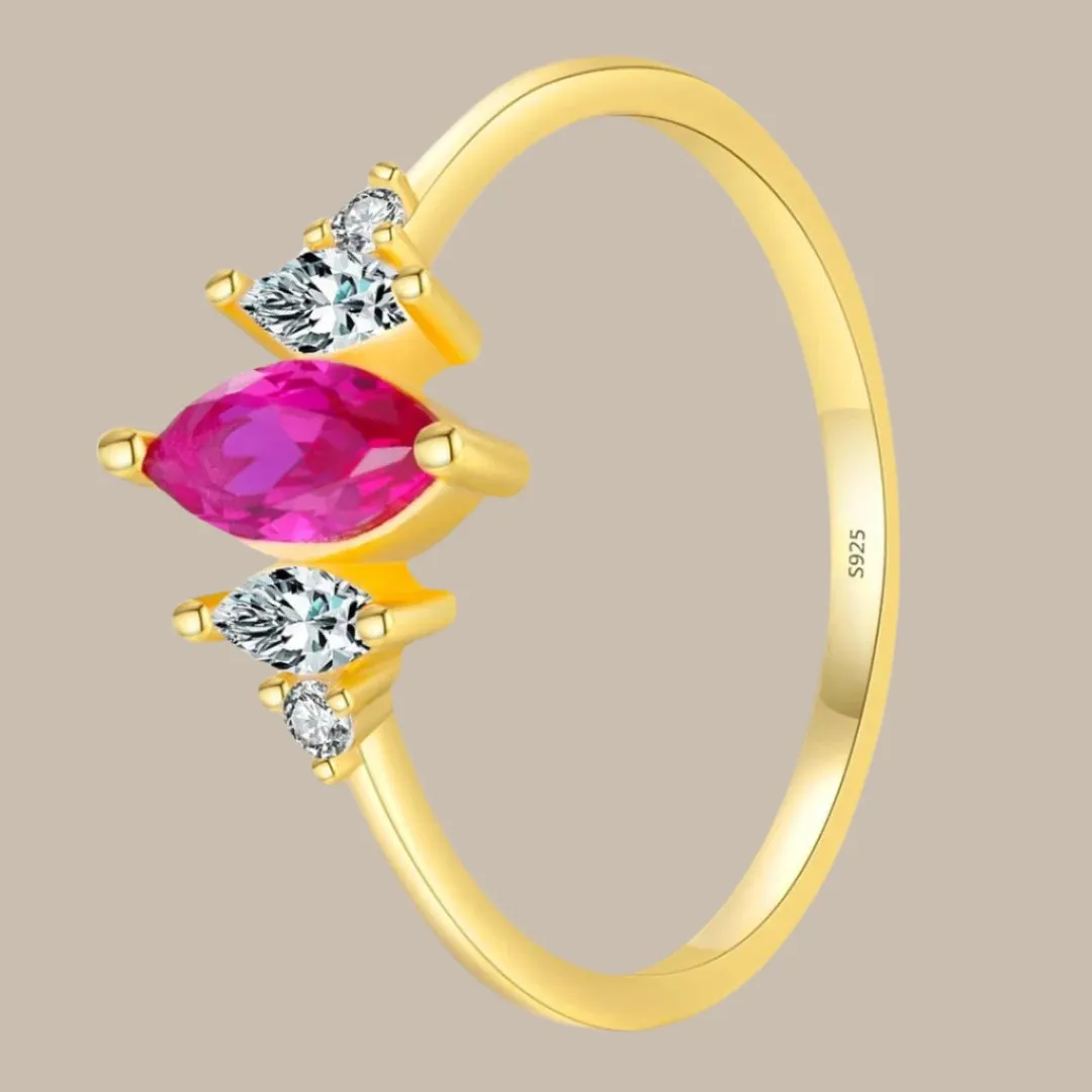 Rainbow Stackable Gold Ring