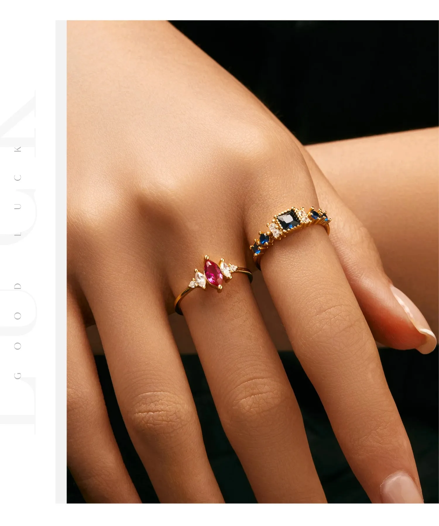 Rainbow Stackable Gold Ring