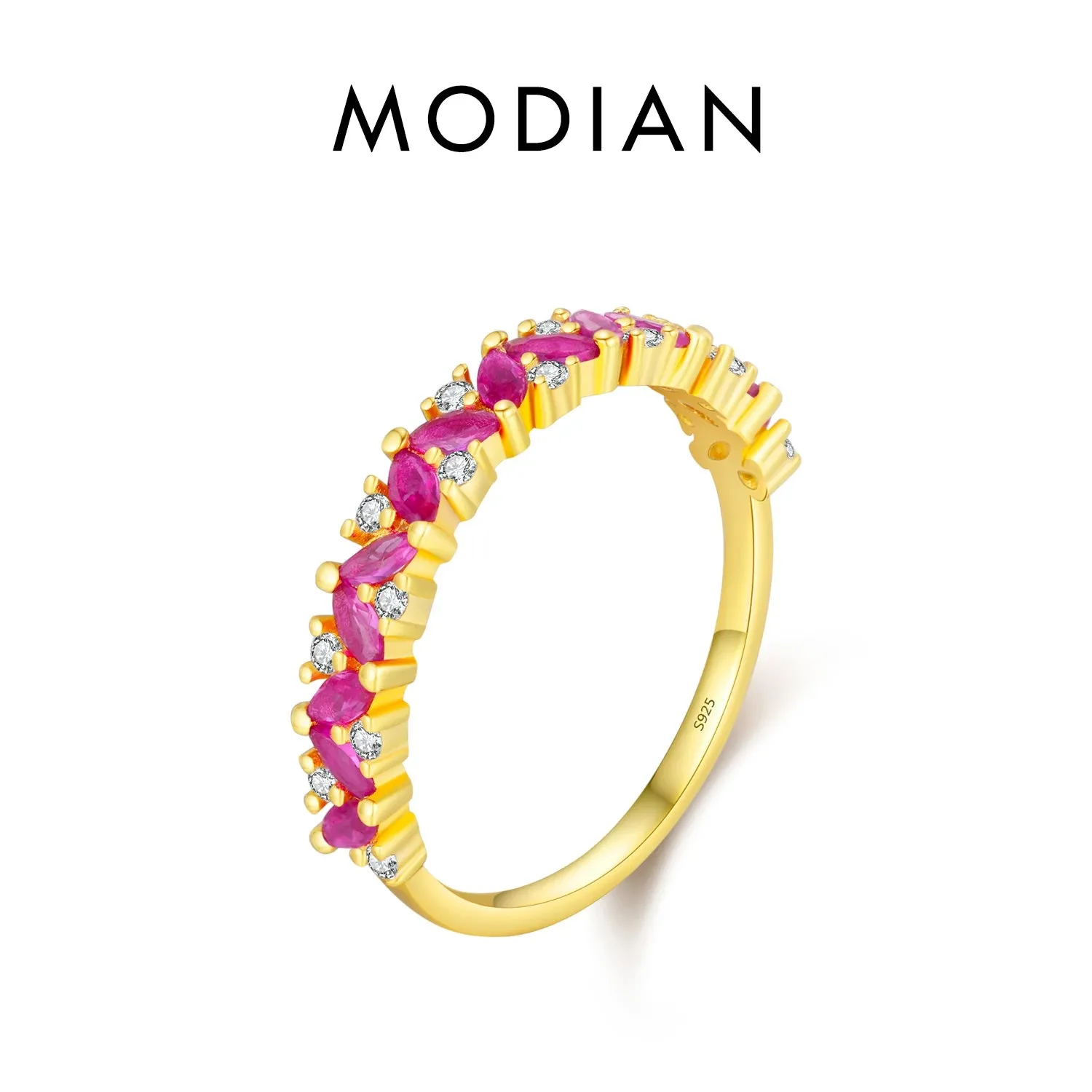 Rainbow Stackable Gold Ring