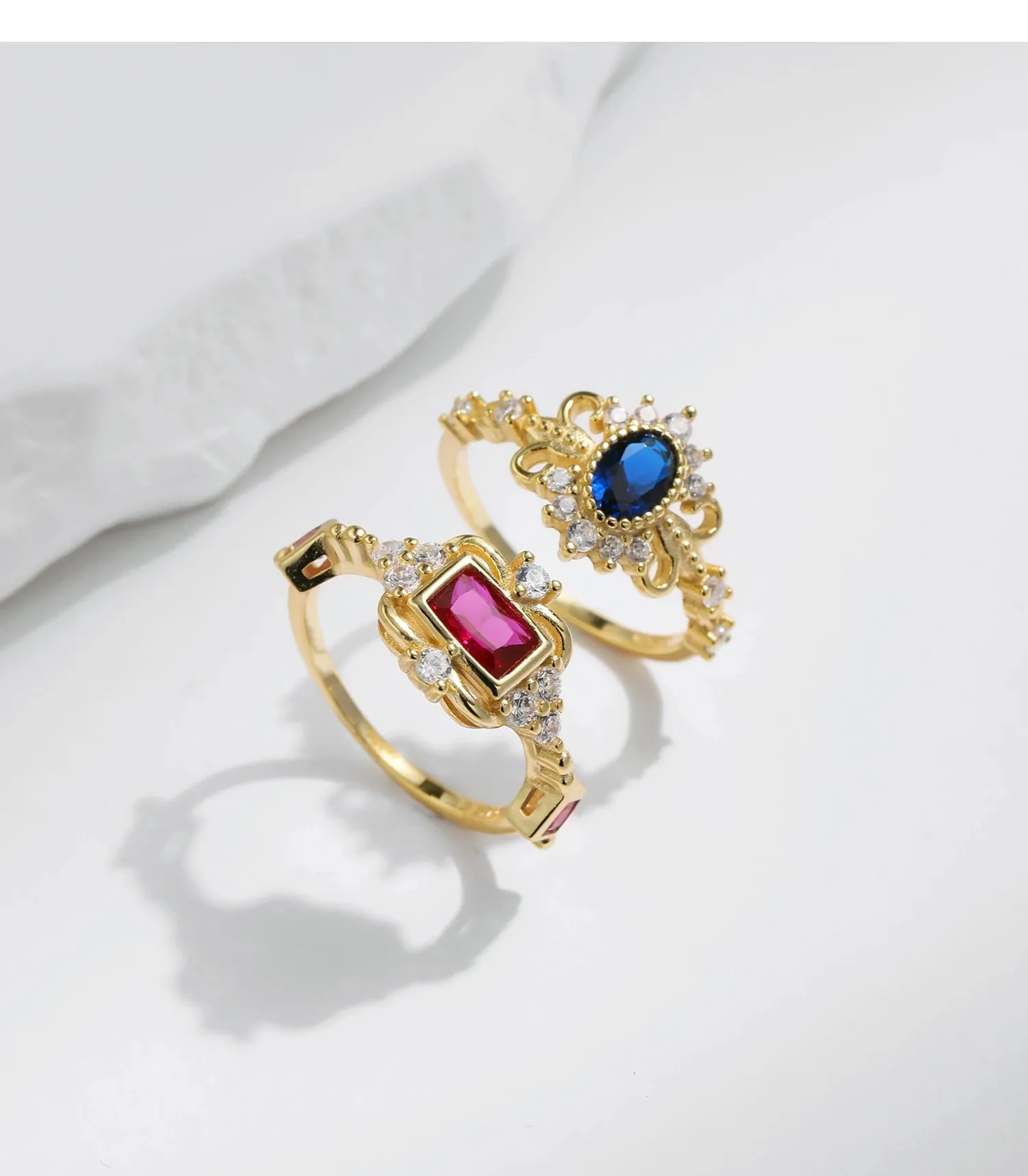Rainbow Stackable Gold Ring