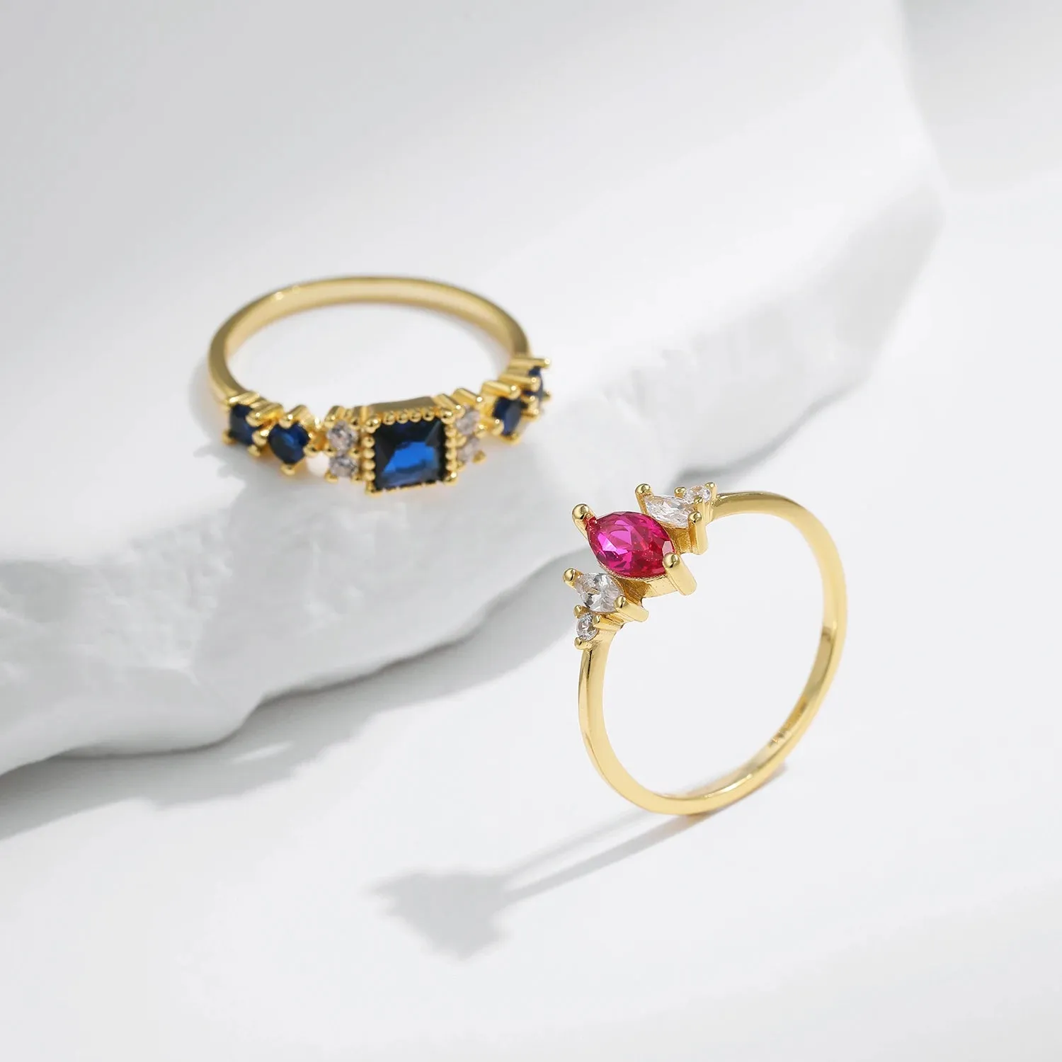 Rainbow Stackable Gold Ring
