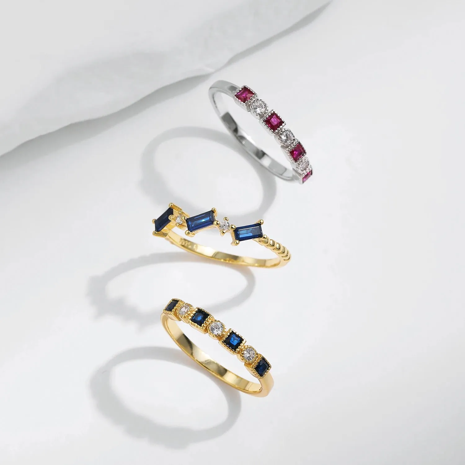Rainbow Stackable Gold Ring