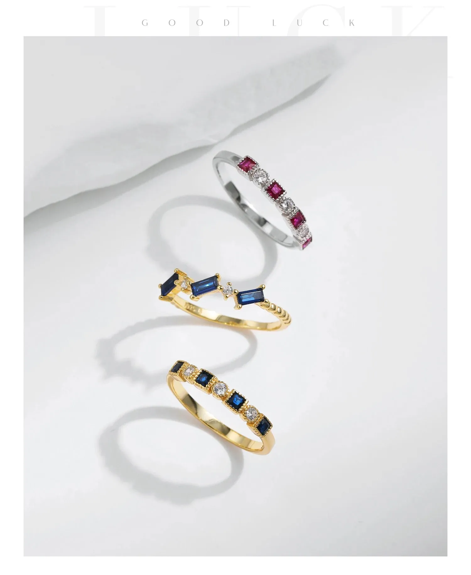 Rainbow Stackable Gold Ring