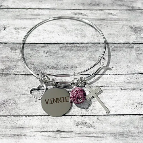 Remembrance Bangle Bracelet using Flower Petals
